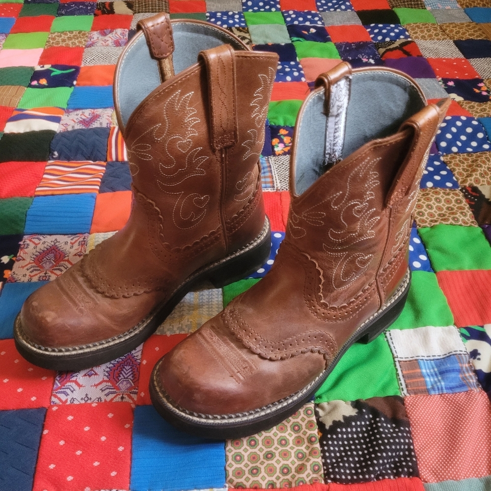 Ariat Brown Leather Combat & Moto Boots